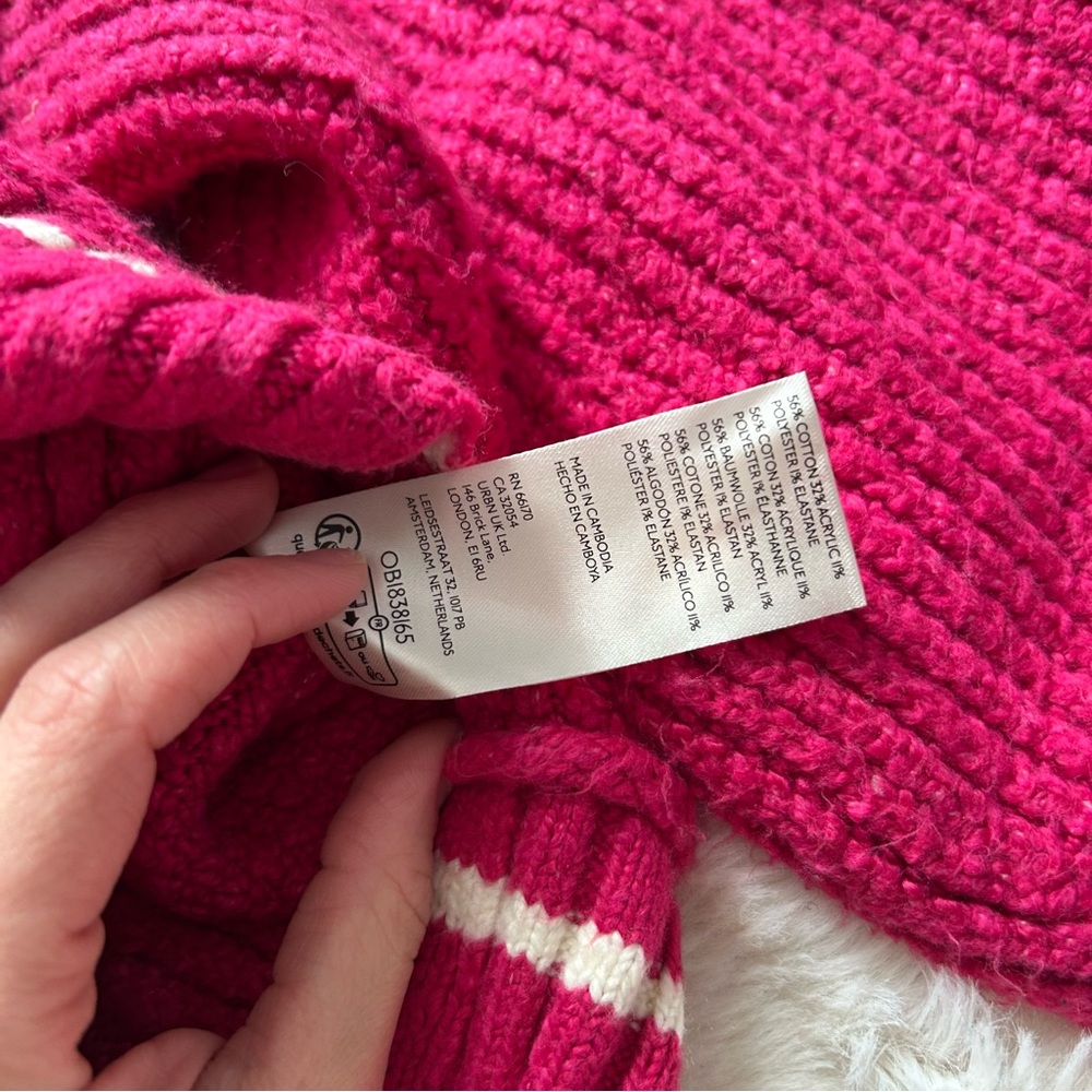 Anthropologie Maeve Hot Pink “Tilly” V-Neck Sweater - Picture 4 of 5